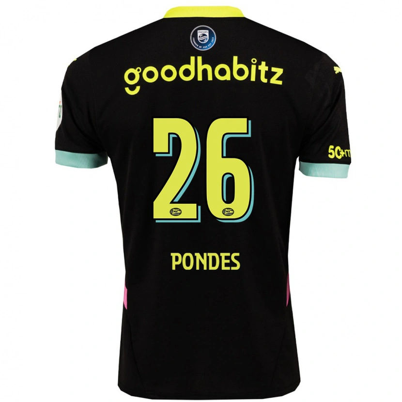 Danxen Barn Moon Pondes #26 Svart Gul Bortatröja Matchtröjor 2024/25 Tröjor T-Tröja