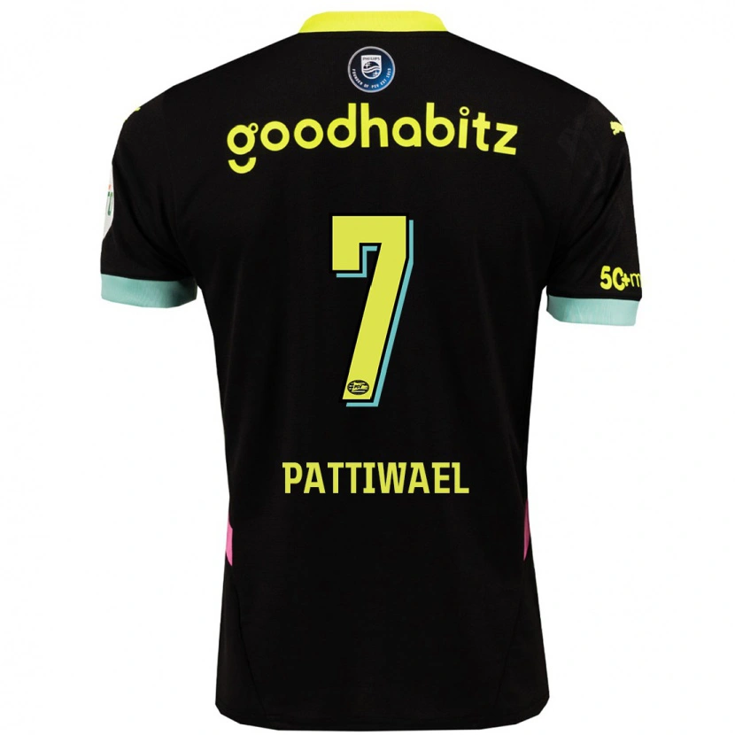 Danxen Barn Naomi Pattiwael #7 Svart Gul Bortatröja Matchtröjor 2024/25 Tröjor T-Tröja