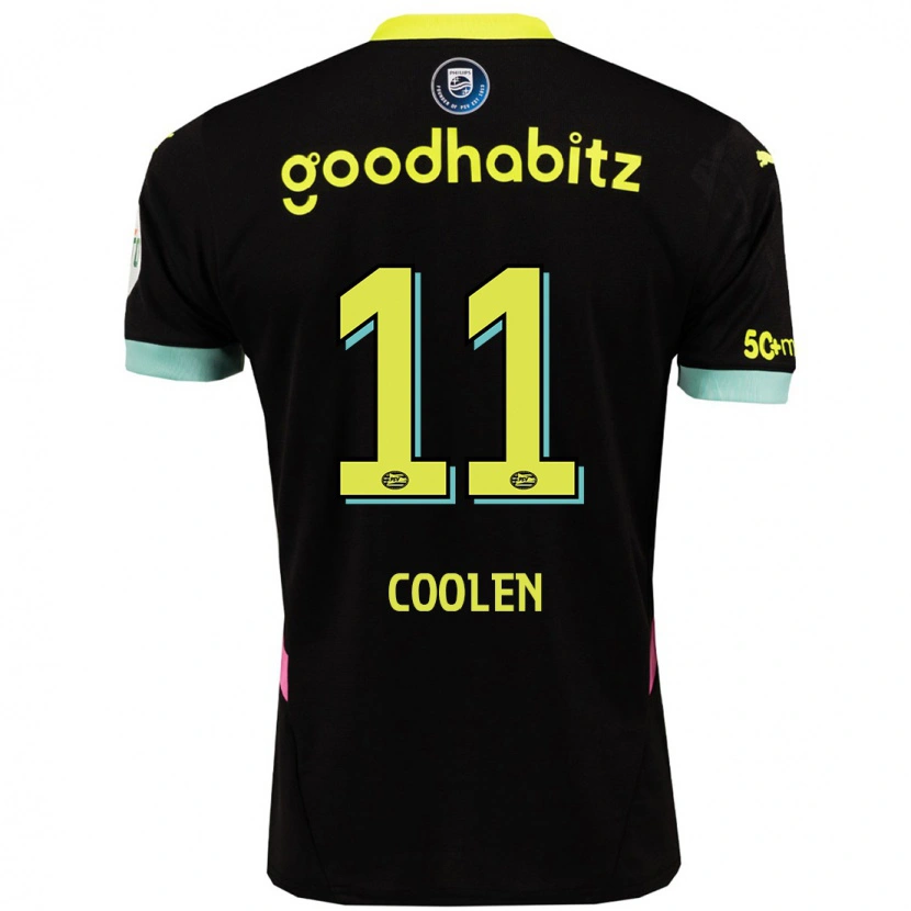 Danxen Barn Nadia Coolen #11 Svart Gul Bortatröja Matchtröjor 2024/25 Tröjor T-Tröja
