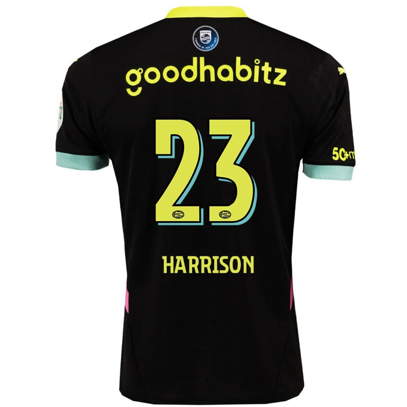 Danxen Barn Amy Harrison #23 Svart Gul Bortatröja Matchtröjor 2024/25 Tröjor T-Tröja