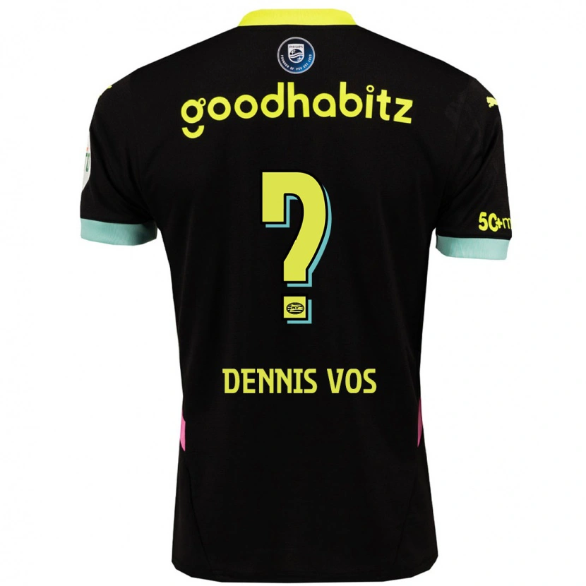 Danxen Barn Dennis Vos #0 Svart Gul Bortatröja Matchtröjor 2024/25 Tröjor T-Tröja