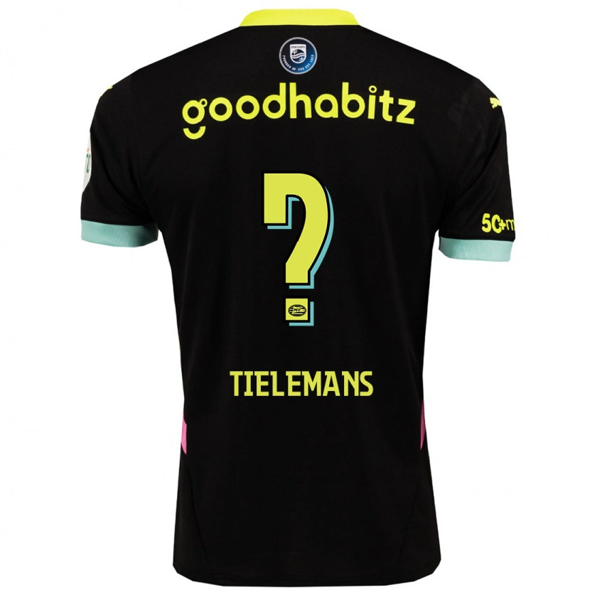 Danxen Barn Mathijs Tielemans #0 Svart Gul Bortatröja Matchtröjor 2024/25 Tröjor T-Tröja