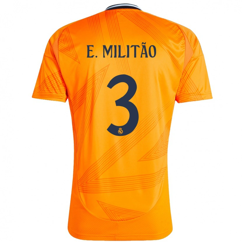 Danxen Barn Éder Militão #3 Orange Bortatröja Matchtröjor 2024/25 Tröjor T-Tröja
