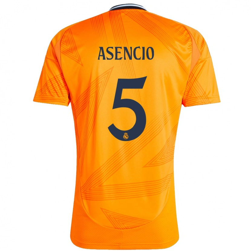 Danxen Barn Raúl Asencio #5 Orange Bortatröja Matchtröjor 2024/25 Tröjor T-Tröja
