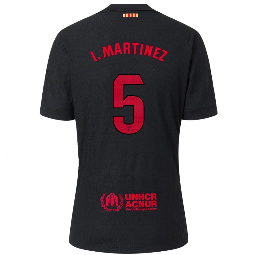 Danxen Barn Iñigo Martínez #5 Svart Röd Bortatröja Matchtröjor 2024/25 Tröjor T-Tröja