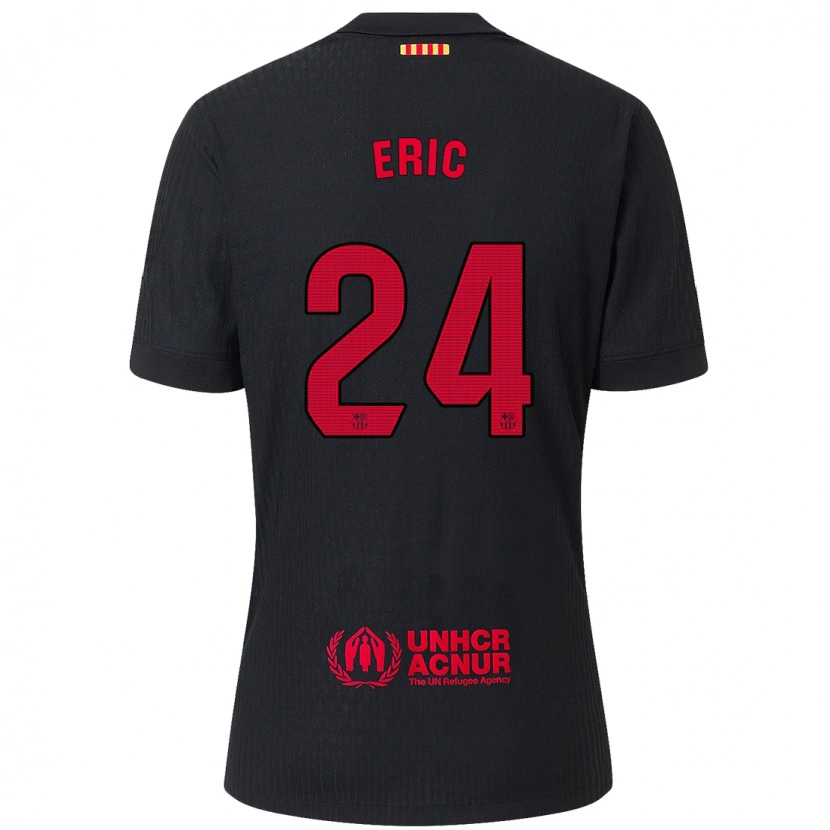 Danxen Barn Eric García #24 Svart Röd Bortatröja Matchtröjor 2024/25 Tröjor T-Tröja