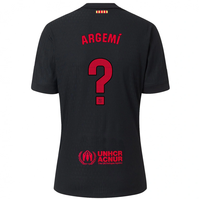 Danxen Barn Adam Argemí #0 Svart Röd Bortatröja Matchtröjor 2024/25 Tröjor T-Tröja