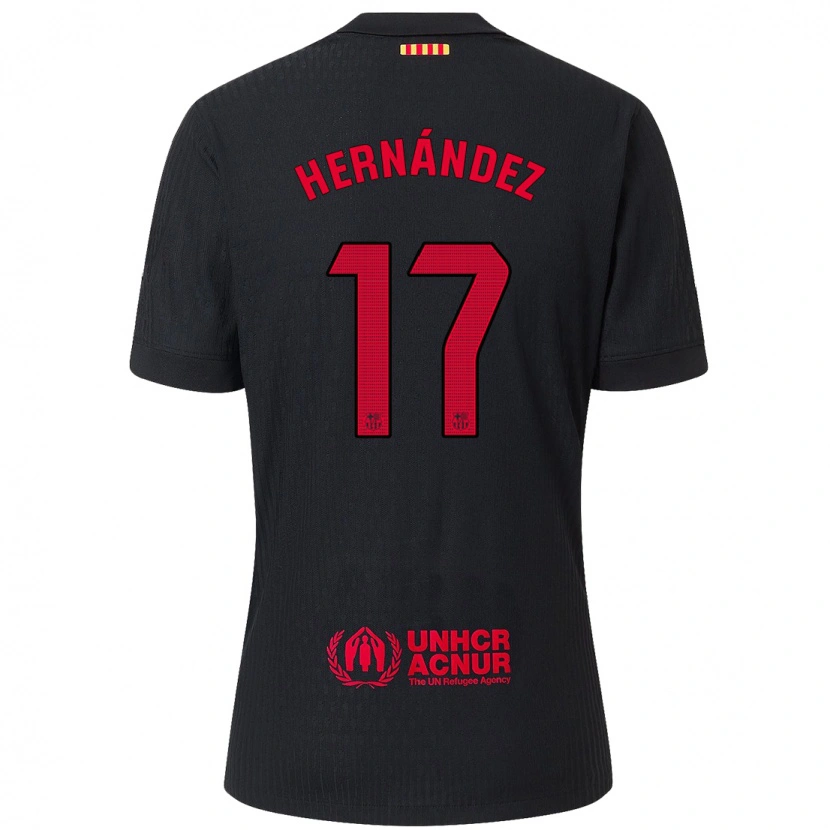 Danxen Barn Juan Hernández #17 Svart Röd Bortatröja Matchtröjor 2024/25 Tröjor T-Tröja