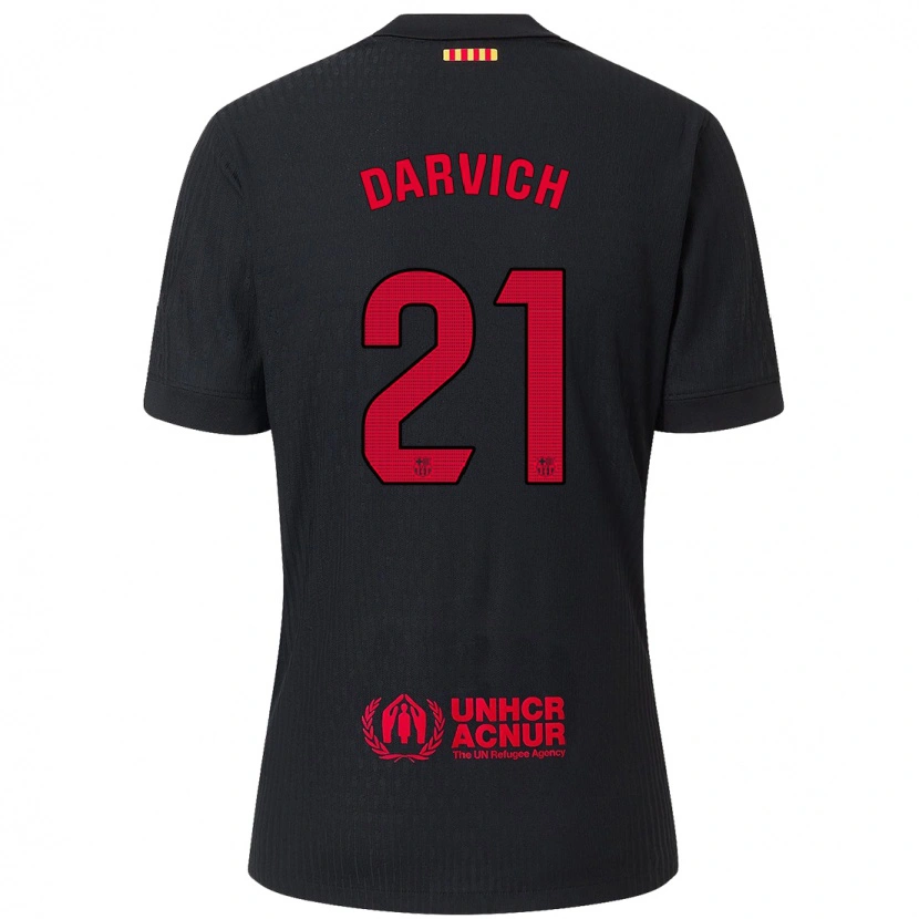 Danxen Barn Noah Darvich #21 Svart Röd Bortatröja Matchtröjor 2024/25 Tröjor T-Tröja