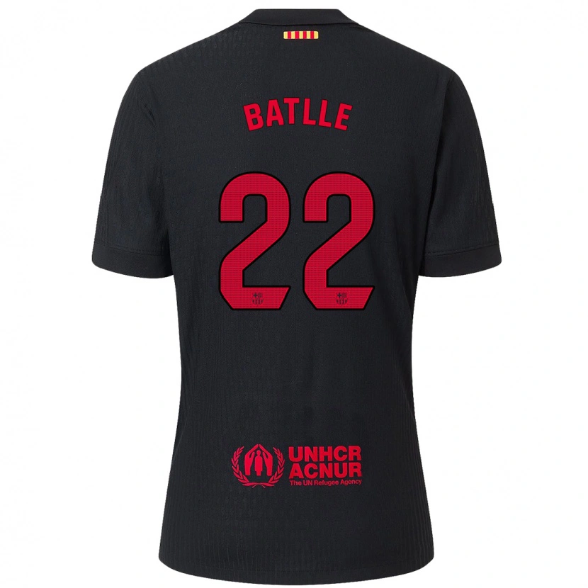 Danxen Barn Ona Batlle #22 Svart Röd Bortatröja Matchtröjor 2024/25 Tröjor T-Tröja