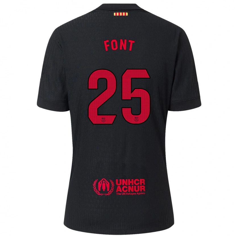 Danxen Barn Gemma Font #25 Svart Röd Bortatröja Matchtröjor 2024/25 Tröjor T-Tröja