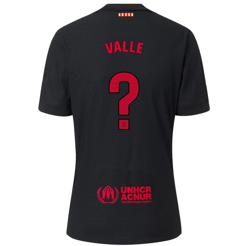 Danxen Barn Alex Valle #0 Svart Röd Bortatröja Matchtröjor 2024/25 Tröjor T-Tröja