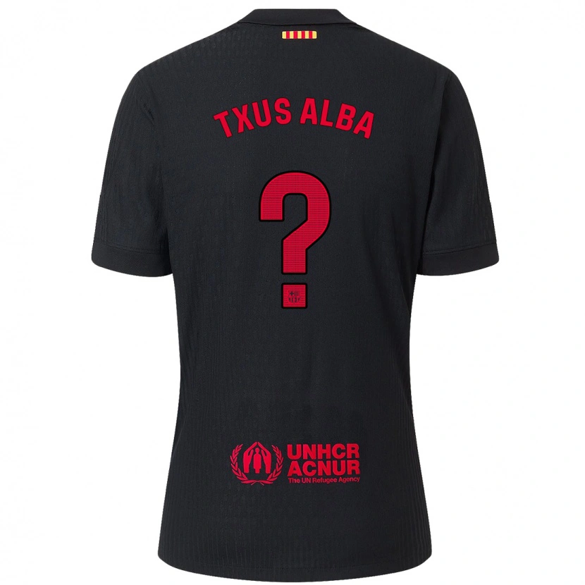 Danxen Barn Txus Alba #0 Svart Röd Bortatröja Matchtröjor 2024/25 Tröjor T-Tröja