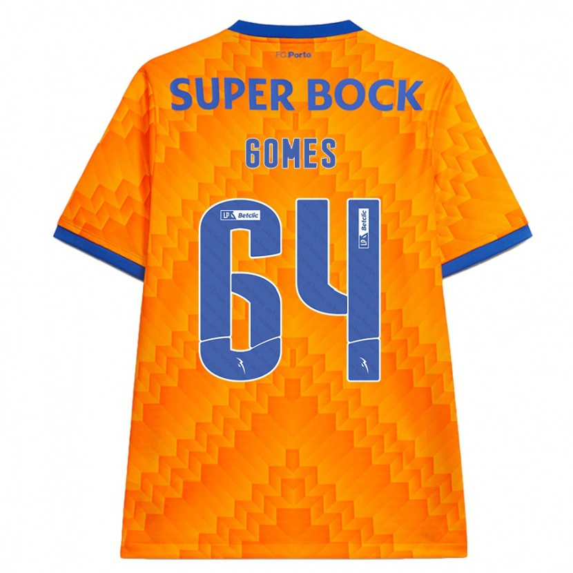 Danxen Barn Luís Gomes #64 Orange Bortatröja Matchtröjor 2024/25 Tröjor T-Tröja