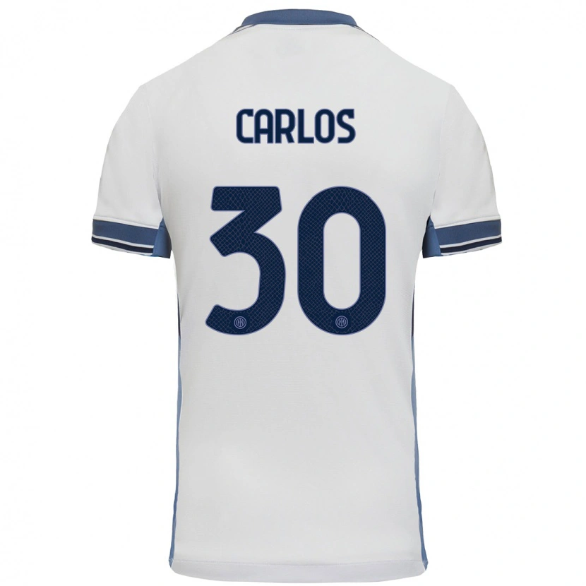 Danxen Barn Carlos Augusto #30 Vit Grå Bortatröja Matchtröjor 2024/25 Tröjor T-Tröja