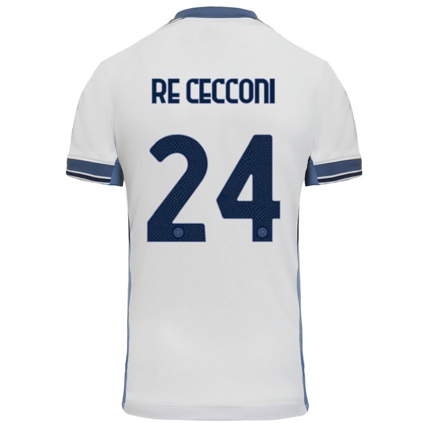 Danxen Barn Gabriele Re Cecconi #24 Vit Grå Bortatröja Matchtröjor 2024/25 Tröjor T-Tröja