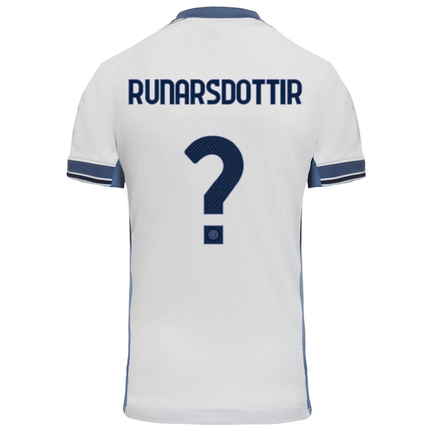 Danxen Barn Cecilía Rán Rúnarsdóttir #0 Vit Grå Bortatröja Matchtröjor 2024/25 Tröjor T-Tröja