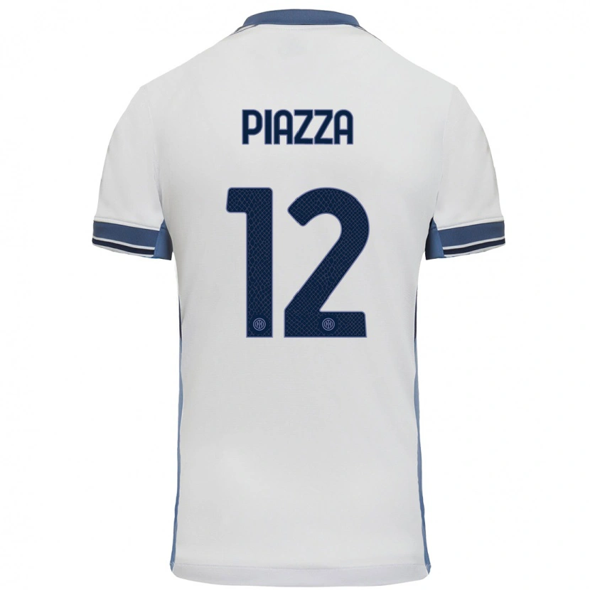 Danxen Barn Alessia Piazza #12 Vit Grå Bortatröja Matchtröjor 2024/25 Tröjor T-Tröja