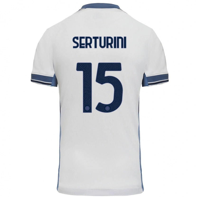 Danxen Barn Annamaria Serturini #15 Vit Grå Bortatröja Matchtröjor 2024/25 Tröjor T-Tröja