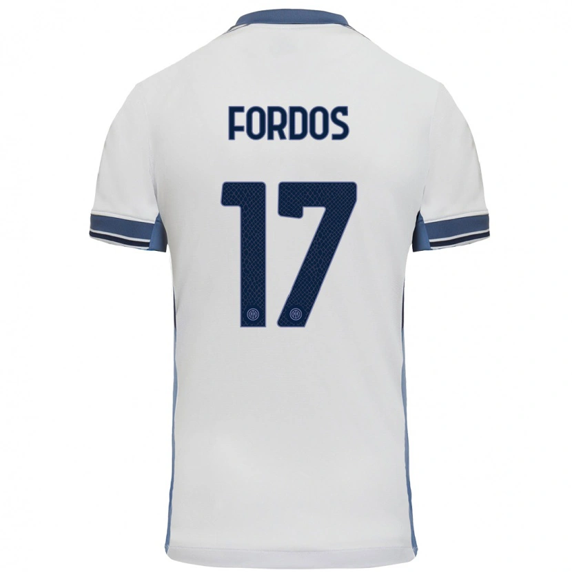 Danxen Barn Beatrix Fördős #17 Vit Grå Bortatröja Matchtröjor 2024/25 Tröjor T-Tröja