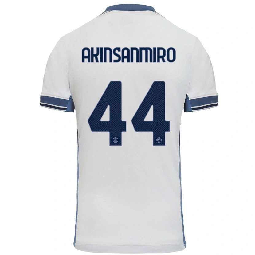 Danxen Barn Ebenezer Akinsanmiro #44 Vit Grå Bortatröja Matchtröjor 2024/25 Tröjor T-Tröja