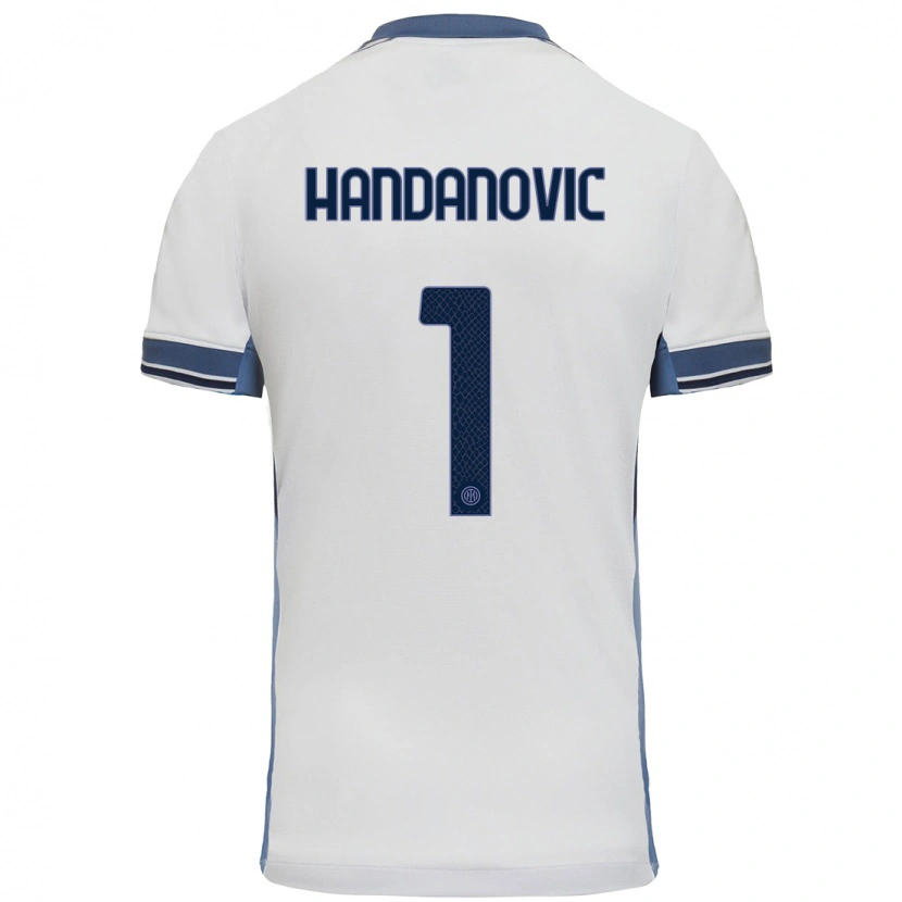Danxen Barn Samir Handanovic #1 Vit Grå Bortatröja Matchtröjor 2024/25 Tröjor T-Tröja