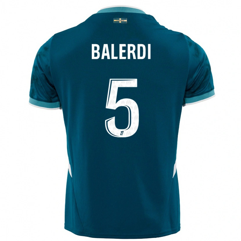 Danxen Barn Leonardo Balerdi #5 Turkosblå Bortatröja Matchtröjor 2024/25 Tröjor T-Tröja