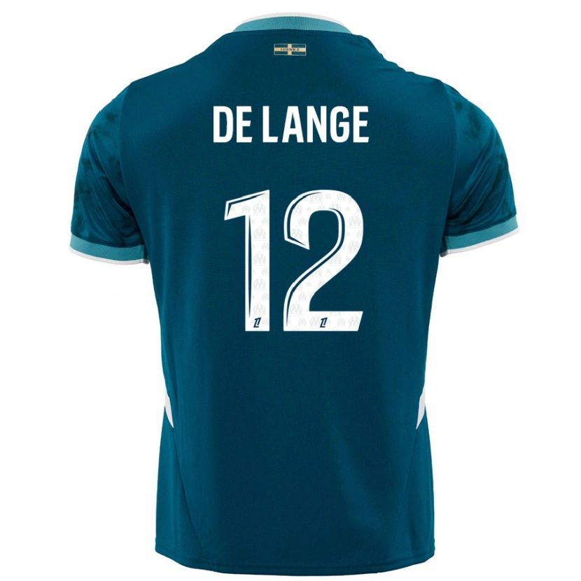 Danxen Barn Jeffrey De Lange #12 Turkosblå Bortatröja Matchtröjor 2024/25 Tröjor T-Tröja