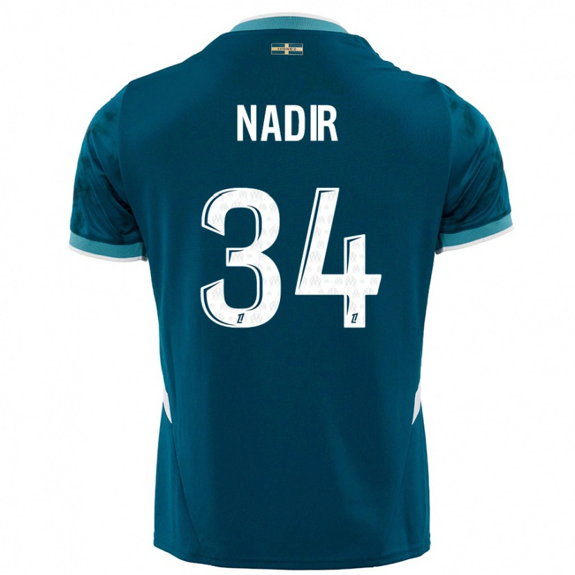 Danxen Barn Bilal Nadir #34 Turkosblå Bortatröja Matchtröjor 2024/25 Tröjor T-Tröja