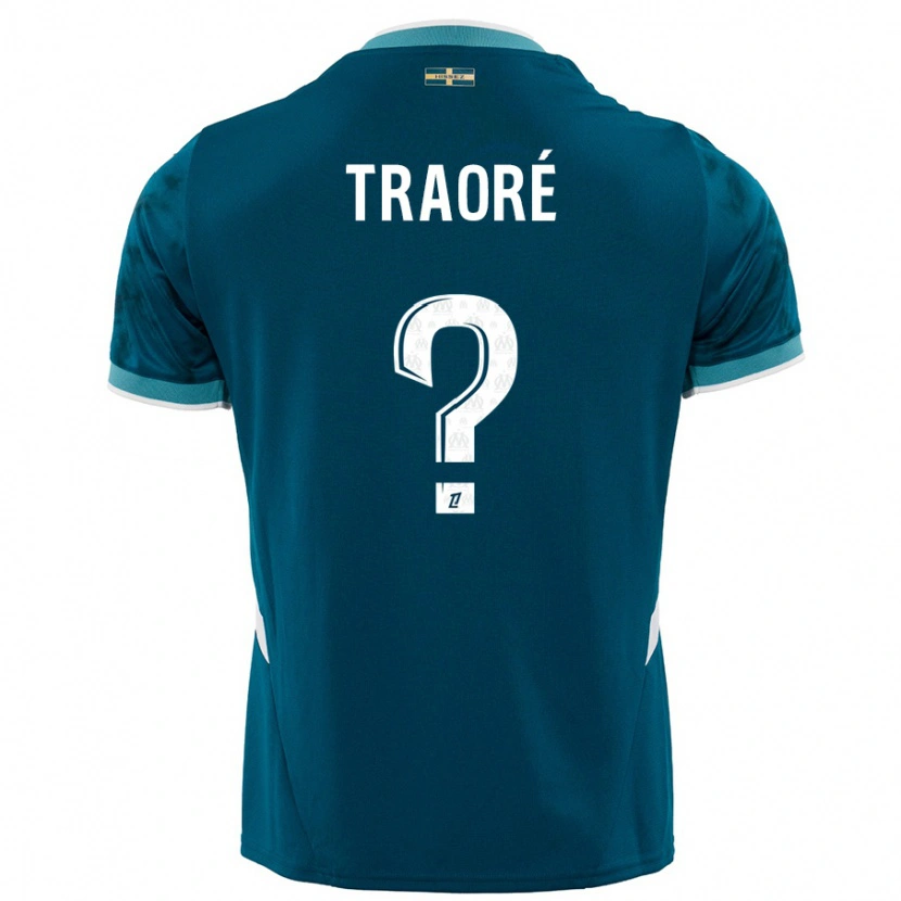 Danxen Barn Soumaïla Traoré #0 Turkosblå Bortatröja Matchtröjor 2024/25 Tröjor T-Tröja