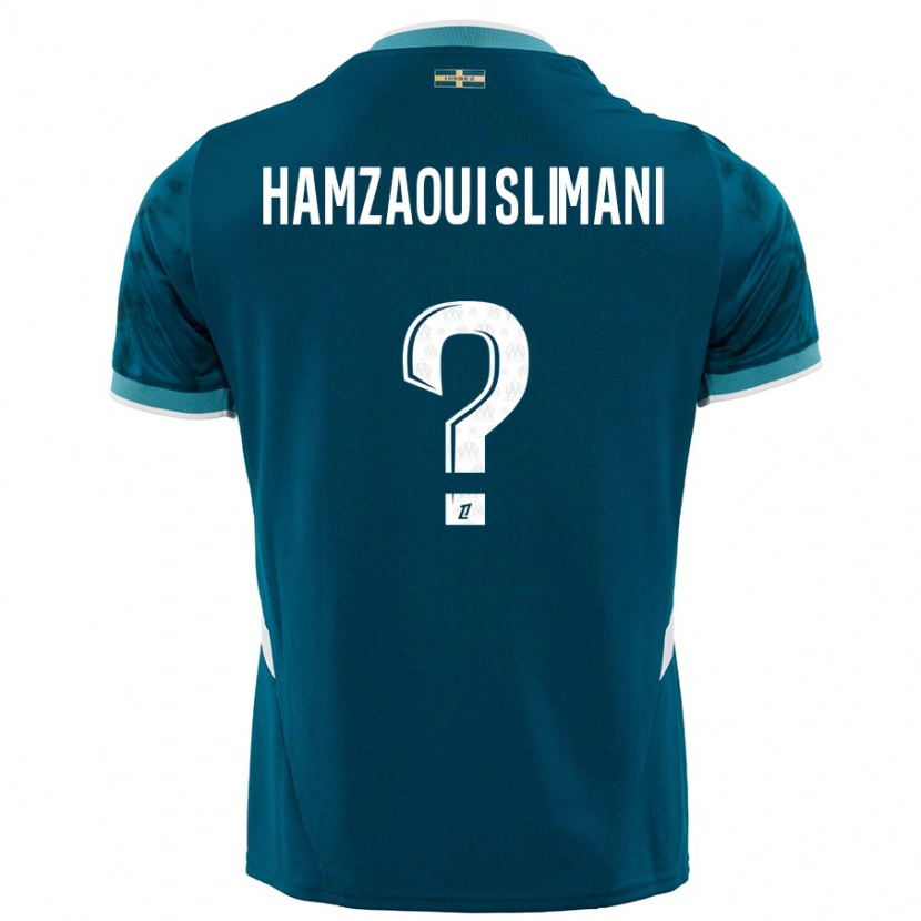 Danxen Barn Hilan Hamzaoui Slimani #0 Turkosblå Bortatröja Matchtröjor 2024/25 Tröjor T-Tröja