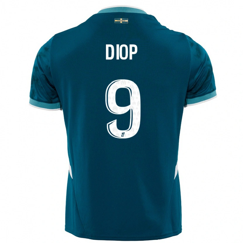 Danxen Barn Mama Diop #9 Turkosblå Bortatröja Matchtröjor 2024/25 Tröjor T-Tröja