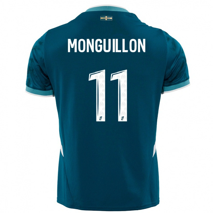 Danxen Barn Coralie Monguillon #11 Turkosblå Bortatröja Matchtröjor 2024/25 Tröjor T-Tröja