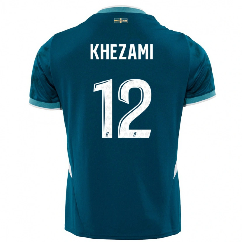 Danxen Barn Roselène Khezami #12 Turkosblå Bortatröja Matchtröjor 2024/25 Tröjor T-Tröja
