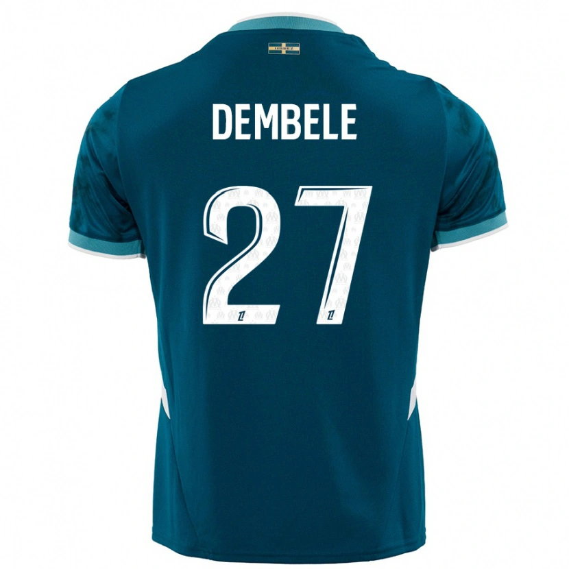 Danxen Barn Coumba Dembélé #27 Turkosblå Bortatröja Matchtröjor 2024/25 Tröjor T-Tröja
