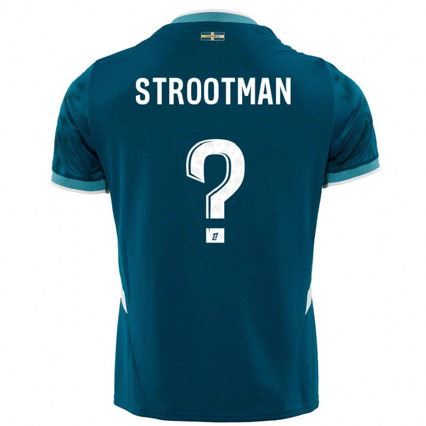 Danxen Barn Kevin Strootman #0 Turkosblå Bortatröja Matchtröjor 2024/25 Tröjor T-Tröja