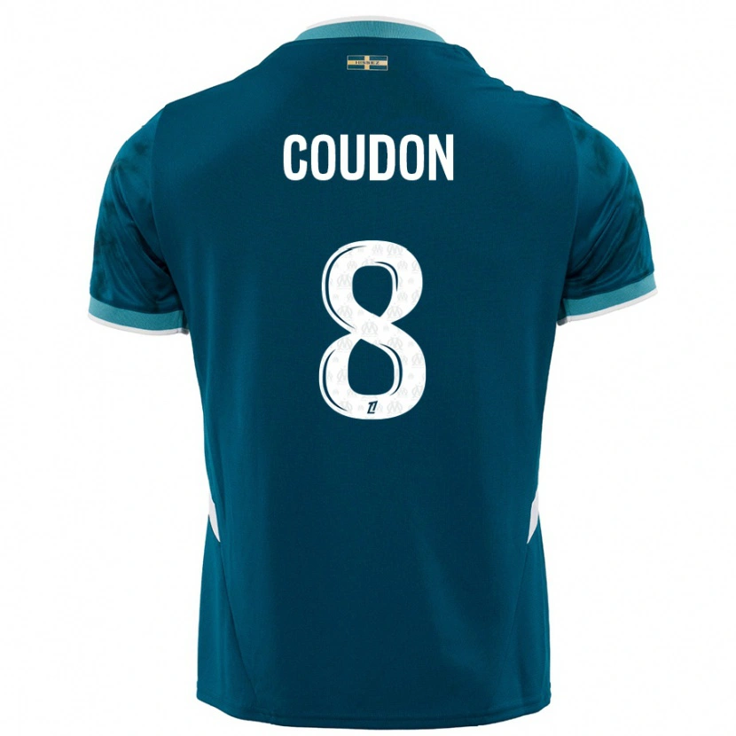 Danxen Barn Marine Coudon #8 Turkosblå Bortatröja Matchtröjor 2024/25 Tröjor T-Tröja
