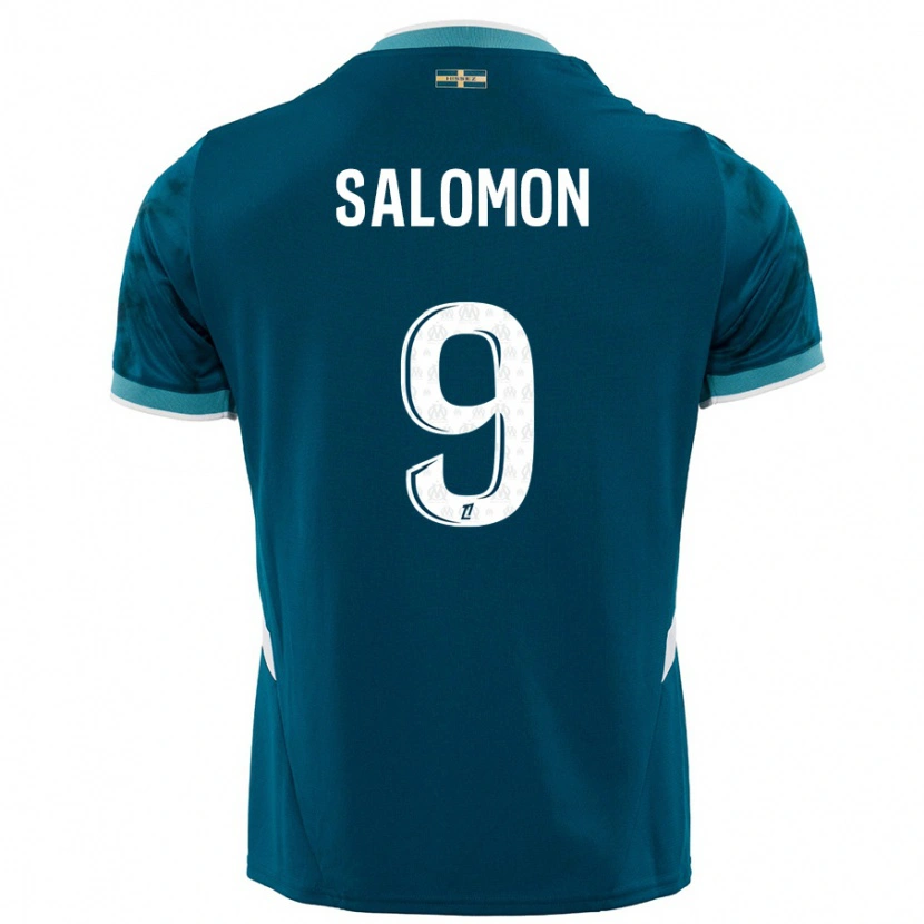 Danxen Barn Maeva Salomon #9 Turkosblå Bortatröja Matchtröjor 2024/25 Tröjor T-Tröja