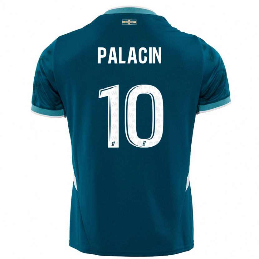 Danxen Barn Sara Palacin #10 Turkosblå Bortatröja Matchtröjor 2024/25 Tröjor T-Tröja