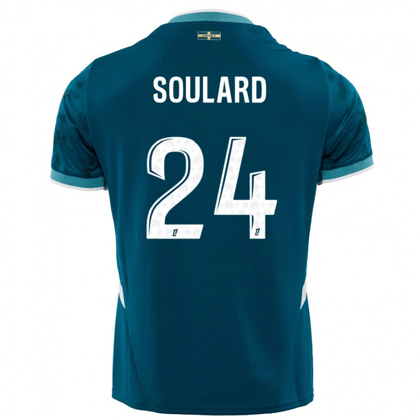 Danxen Barn Amandine Soulard #24 Turkosblå Bortatröja Matchtröjor 2024/25 Tröjor T-Tröja
