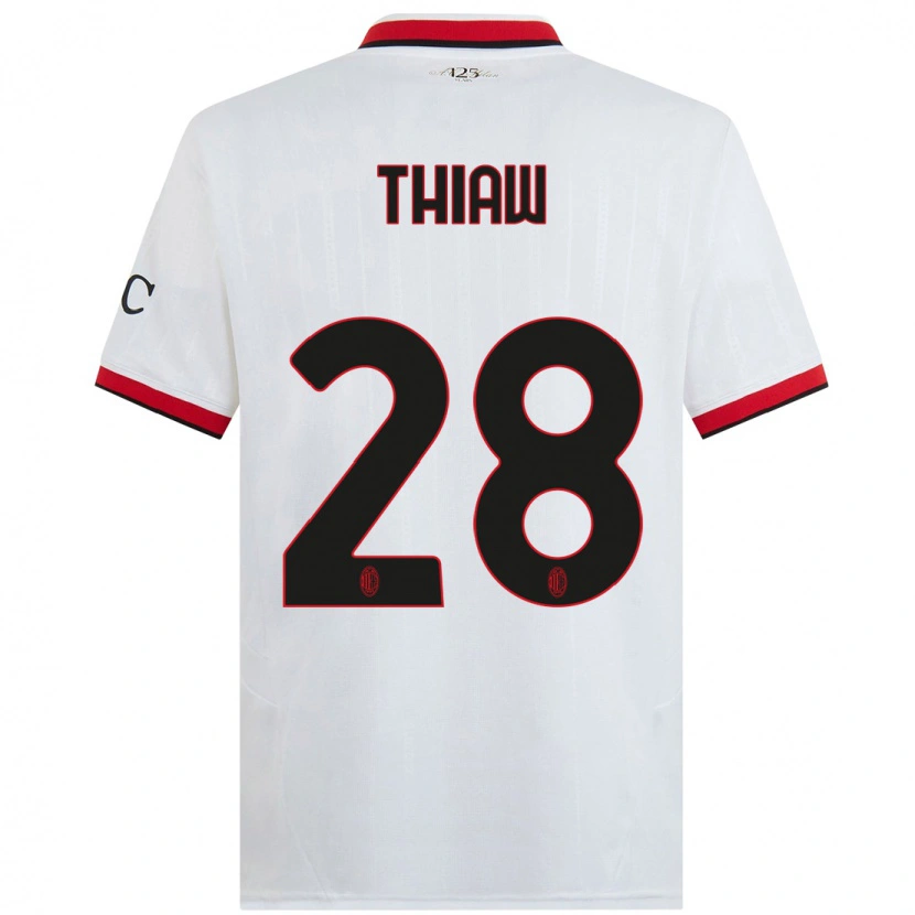 Danxen Barn Malick Thiaw #28 Vit Svart Röd Bortatröja Matchtröjor 2024/25 Tröjor T-Tröja
