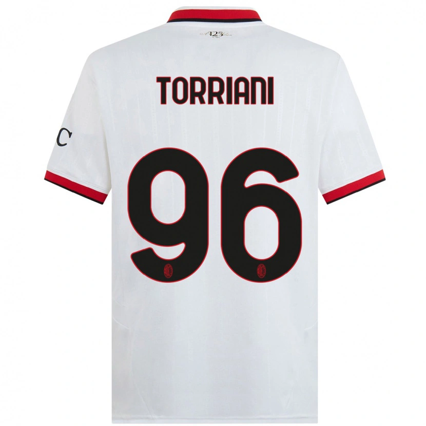 Danxen Barn Lorenzo Torriani #96 Vit Svart Röd Bortatröja Matchtröjor 2024/25 Tröjor T-Tröja