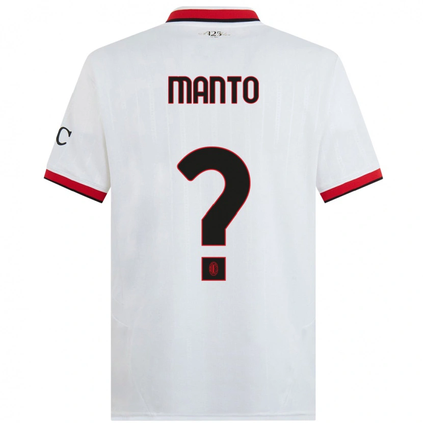 Danxen Barn Gaetano Manto #0 Vit Svart Röd Bortatröja Matchtröjor 2024/25 Tröjor T-Tröja