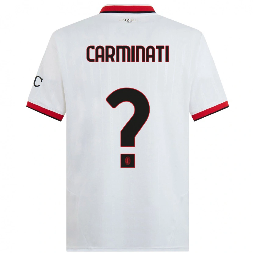 Danxen Barn Diego Carminati #0 Vit Svart Röd Bortatröja Matchtröjor 2024/25 Tröjor T-Tröja