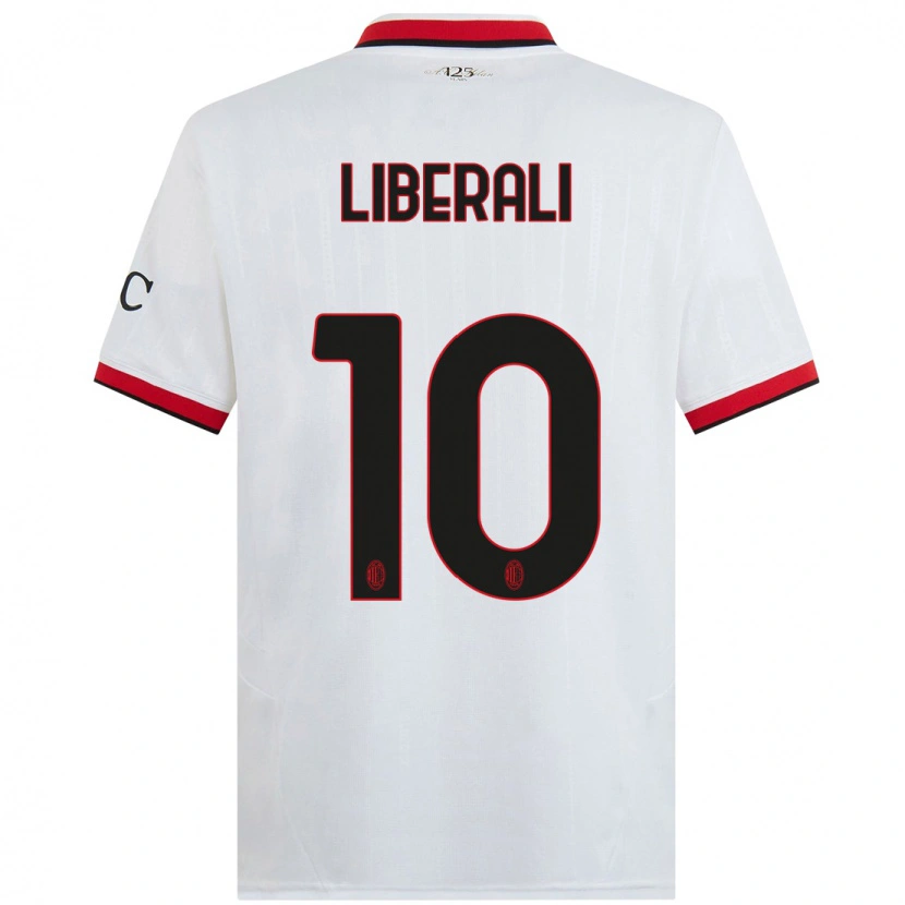 Danxen Barn Mattia Liberali #10 Vit Svart Röd Bortatröja Matchtröjor 2024/25 Tröjor T-Tröja