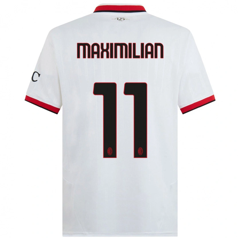 Danxen Barn Maximilian Ibrahimović #11 Vit Svart Röd Bortatröja Matchtröjor 2024/25 Tröjor T-Tröja