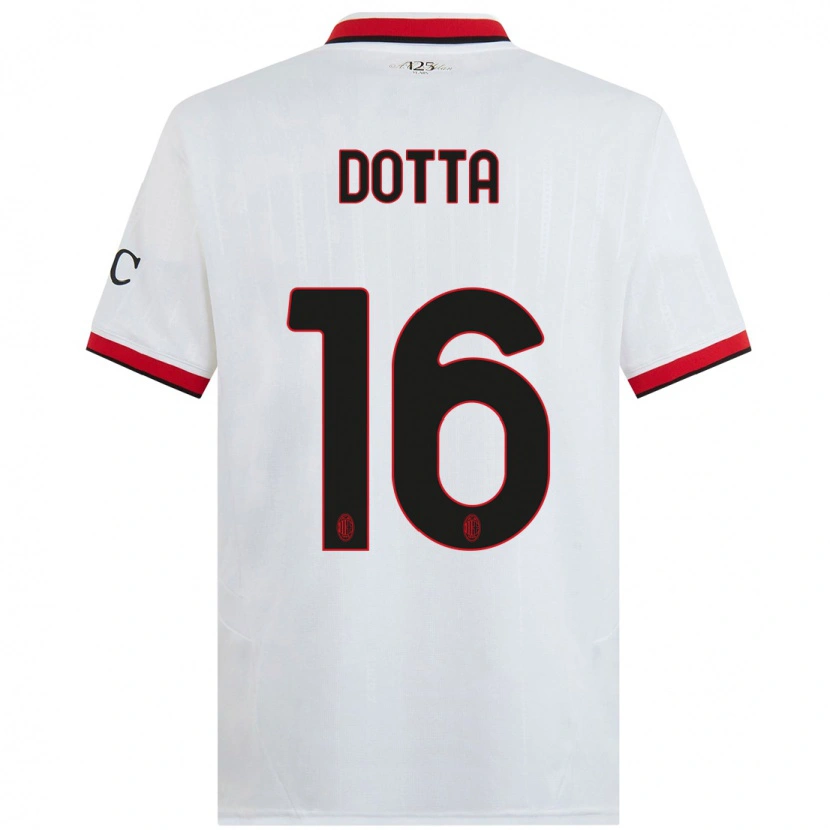 Danxen Barn Cristiano Dotta #16 Vit Svart Röd Bortatröja Matchtröjor 2024/25 Tröjor T-Tröja