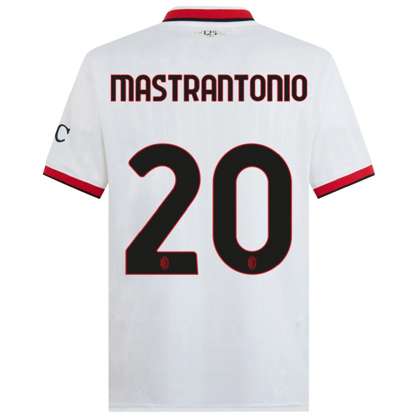 Danxen Barn Davide Mastrantonio #20 Vit Svart Röd Bortatröja Matchtröjor 2024/25 Tröjor T-Tröja