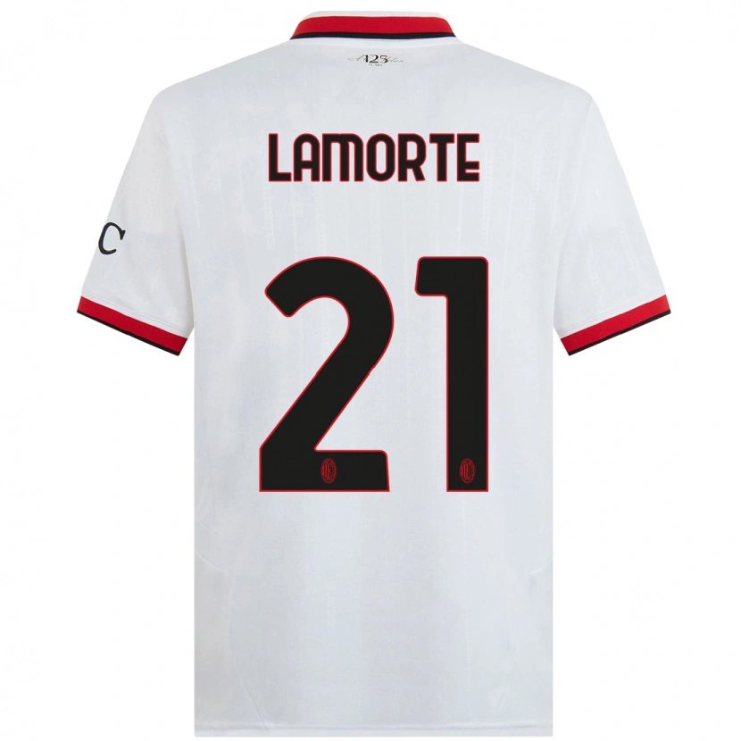 Danxen Barn Alessandro Lamorte #21 Vit Svart Röd Bortatröja Matchtröjor 2024/25 Tröjor T-Tröja