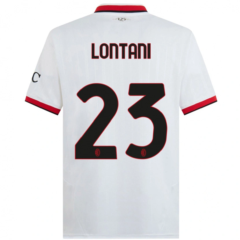 Danxen Barn Simone Lontani #23 Vit Svart Röd Bortatröja Matchtröjor 2024/25 Tröjor T-Tröja